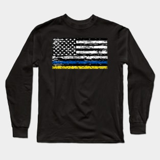 Ukraine American Flag Ukrainian American Gift Long Sleeve T-Shirt